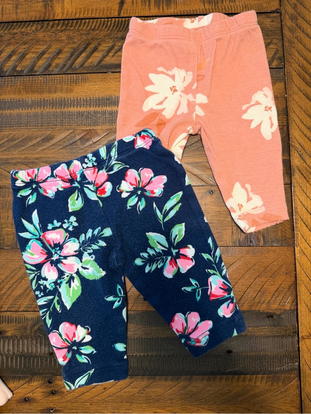 Carter's Floral Navy and Peach Baby Leggings